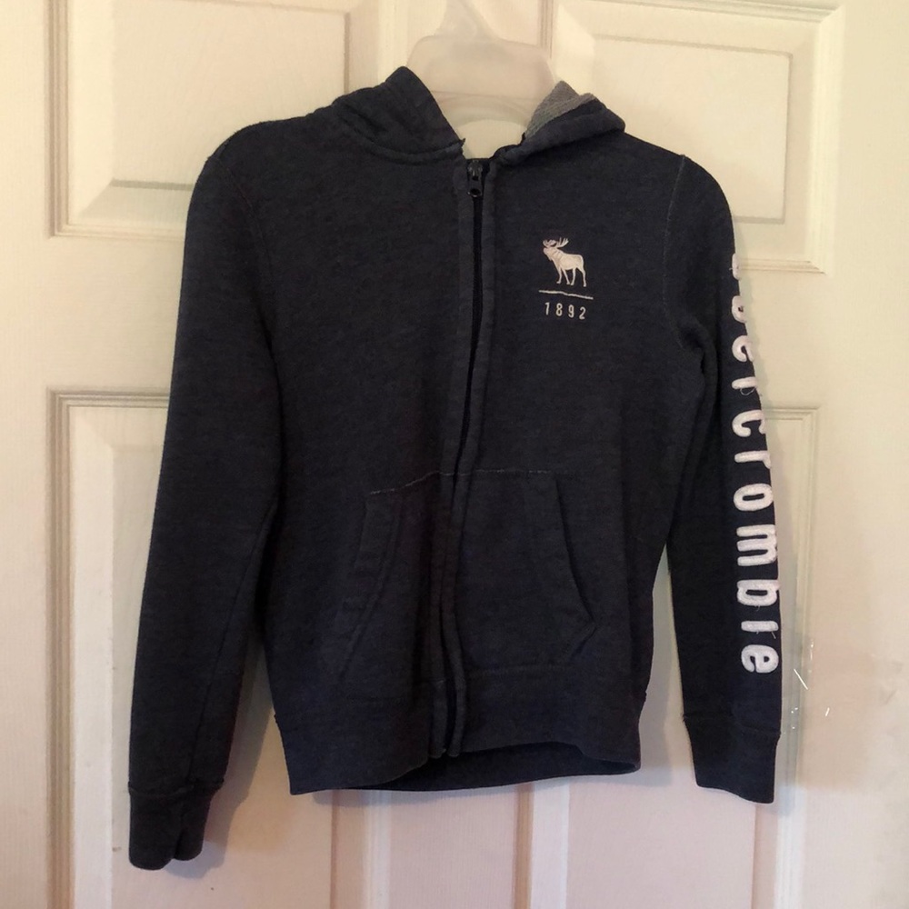 Abercrombie & Fitch Kids Gray Full Zip Hoodie Sweatshirt Jacket Boys 7/8